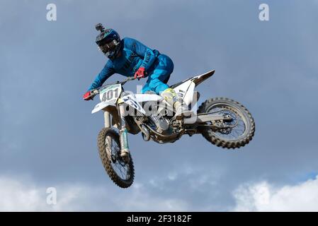 Pista Tazio Nuvolari, Mantova, Italia. 14 Marzo 2021. 401 - Tanel Leok (EST) Husqvarna durante MX internazionali d'Italia 2021 - MX1 Categoria, motocross - Foto Roberto Tommasini/LM Credit: LiveMedia/Alamy Live News Foto Stock