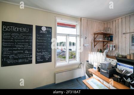 Un accogliente ristorante/caffetteria all'isola di Örö, Kemiönsaari, Finlandia Foto Stock