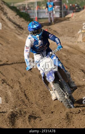 Pista Tazio Nuvolari, Mantova, Italia. 14 Marzo 2021. 161 - Alvin Ostlunf (SWE) Yamaha durante MX internazionali d'Italia 2021 - 125 Categoria, motocross - Foto Roberto Tommasini/LM Credit: LiveMedia/Alamy Live News Foto Stock