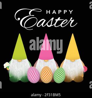 Buona Pasqua Gnome. Illustrazione Vettoriale