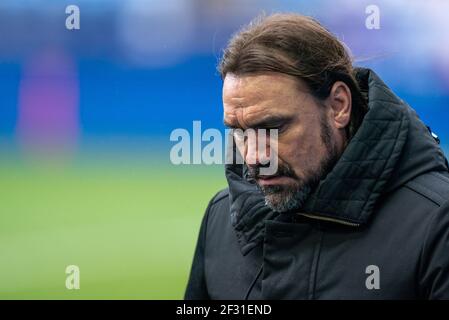 Hillsborough, Sheffield, Yorkshire, Regno Unito. 14 Marzo 2021. Campionato di calcio della Lega inglese, Sheffield Mercoledì contro Norwich City; Daniel Farke primo piano Credit: Action Plus Sport/Alamy Live News Foto Stock