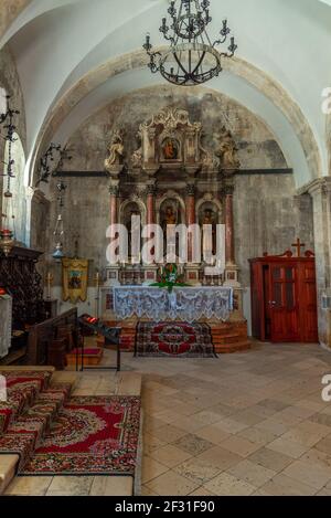 Korcula, Croazia, 28 luglio 2020: Interno della cattedrale di San Marco a Korcula, Croazia Foto Stock