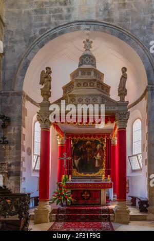 Korcula, Croazia, 28 luglio 2020: Interno della cattedrale di San Marco a Korcula, Croazia Foto Stock