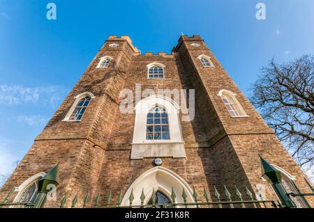 Castello di Severndroog su Shooters Hill a Greenwich, a sud di Londra. Dettagli in Descrizione. Foto Stock