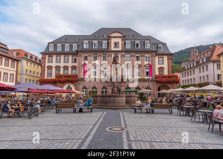 Heidelberg, Germania, 17 settembre 2020: Marktplatz nella città vecchia di Heidelberg, Germania Foto Stock