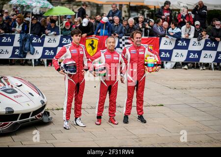 70 MOTOAKI Ishikawa (jpn), BERETTA Olivier (mcn), CHEEVER Edward (ita), Ferrari 488 GTE team MR Racing, ambientazione durante la 24 le Mans pesage 2019 ore, il 9 al 10 giugno sul circuito di le Mans, Francia - Foto Francois Flamand/DPPI Foto Stock