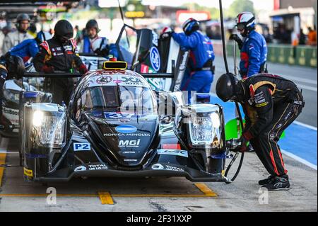 37 HEINEMEIER HANSSON David (DNK), RE Jordan (GBR), TAYLOR Ricky (GBR), Oreca 07 Gibson team Jackie Chan DC Racing, azione durante la 24 le Mans 2019 ore test day, il 2 giugno sul circuito di le Mans, Francia - Photo Julien Delfosse / DPPI Foto Stock