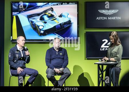 David King, Vice Presidente e Chief Special di Aston Martin, PALMER Andy, Chief Executive di Aston Martin, ritratto, conferenza stampa annunciando il progetto Hypercar Valkyrie durante la gara 2019 le Mans 24 ore, dal 15 al 16 giugno sul circuito di le Mans, Francia - Foto Marc de Mattia / DPPI Foto Stock