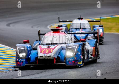 23 BINDER Rene (aut), CANAL Julien (fra), STEVENS Will (gbr), Ligier JSP217 Gibson Panis Barthez Competition, azione durante la gara 2019 le Mans 24 ore, dal 15 al 16 giugno sul circuito di le Mans, Francia - Foto Xavi Bonilla/DPPI Foto Stock