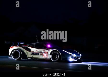 70 MOTOAKI Ishikawa (jpn), BERETTA Olivier (mcn), CHEEVER Edward (ita), Ferrari 488 GTE team MR Racing, azione nel corso della gara 2019 le Mans 24 ore, dal 15 al 16 giugno sul circuito di le Mans, Francia - Foto Florent Gooden/DPPI Foto Stock