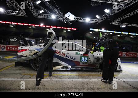 82 da COSTA Antonio Felix (prt), FARFUS Augusto (bra), KROHN Jesse (fin), BMW M8 del team GTE BMW MTEK, in azione durante la gara 2019 le Mans 24 ore, dal 15 al 16 giugno sul circuito di le Mans, Francia - Foto Florent Gooden/DPPI Foto Stock