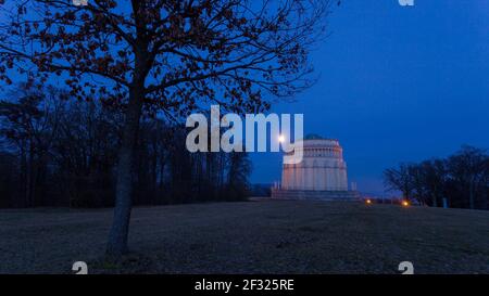 Befreiungshalle Kehlheim bei Vollmond Foto Stock