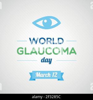 Giornata mondiale del glaucoma. Marzo 12. Illustrazione vettoriale, design piatto Illustrazione Vettoriale