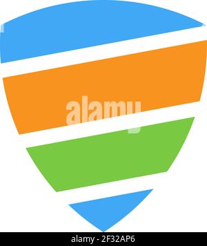 Icona schermo piatto colorata. Pittogramma di protezione. Simbolo di sicurezza. Design del logo. Per le società di servizi e sicurezza e illustrazioni sulla sicurezza. Illusione vettoriale Illustrazione Vettoriale