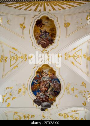 Chiesa di Montevergine affresco da soffitto, noto Foto Stock