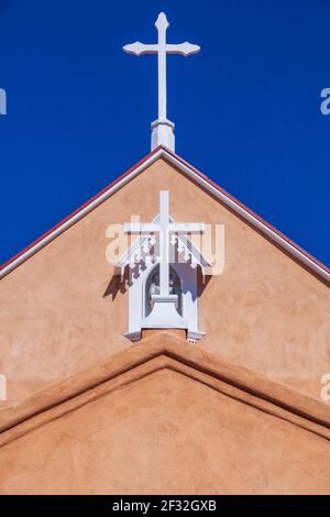 San Felipe de Neri Chiesa, situato nella Città Vecchia di Albuquerque, il villaggio sereno che è stato il punto focale di Albuquerque la vita comunitaria dal 1706. Foto Stock