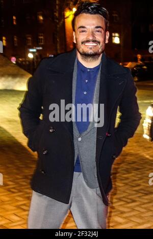Giovanni Zarrella bei der Ankunft zur TV-Aufzeichnung der Talkshow 'Riverboat' im Studio 3 der Media City Leipzig. Lipsia, 13.03.2021 Foto Stock