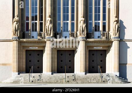 Hagener Stadttheater, Schauspielhaus, Hagen, Westphalia, zona della Ruhr, Renania Settentrionale-Vestfalia, Germania Foto Stock