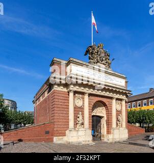 Porta di Berlino dal 1722, porta orientale dell'ex fortezza prussiana, Wesel, basso Reno, Nord Reno-Westfalia, Germania Foto Stock