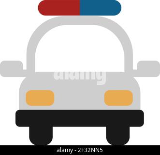 Macchina della polizia, illustrazione, vettore su sfondo bianco Illustrazione Vettoriale