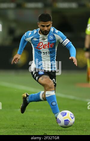 Durante la Serie UNA partita di calcio tra il SSC Napoli e l'AC Milan allo Stadio San Siro di Napoli, il 14 marzo 2021 Foto Stock