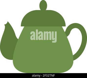 Teiera verde, illustrazione, vettore su sfondo bianco Illustrazione Vettoriale