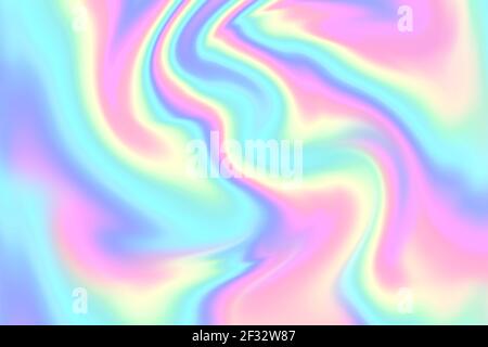 Sfondo rainbow astratto in stile glitch. Texture colorata in stile tie dye. Struttura in lamina olografica. Foto Stock