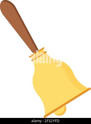 Golden bell, illustrazione, vettore su sfondo bianco. Illustrazione Vettoriale