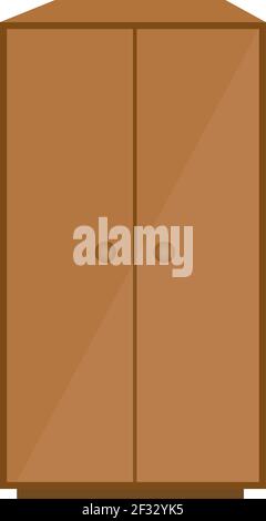 armadio di legno, illustrazione, vettore su sfondo bianco. Illustrazione Vettoriale