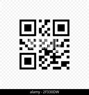 Icona vettore nero codice QR. Codice QR pagamento scansione simbolo isolato vettore EPS 10 Illustrazione Vettoriale