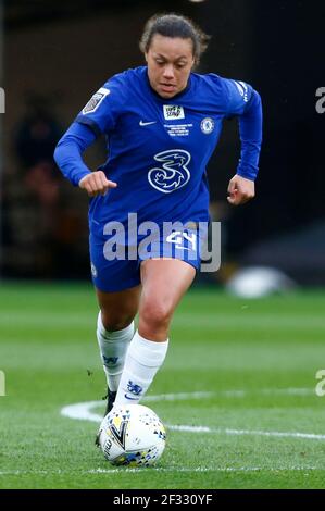 Watford, Regno Unito. 14 Marzo 2021. WATFORD, INGHILTERRA - MARZO 14: Chelsea Ladies Drew Spence durante la finale di fa Women's Continental Tire League Cup tra Bristol City e Chelsea al Vicarage Road Stadium di Watford, Regno Unito il 14 Marzo 2021 Credit: Action Foto Sport/Alamy Live News Foto Stock