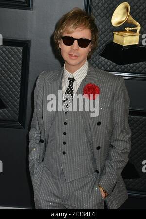 Beck partecipa al 62° Premio annuale GRAMMY presso lo Staples Center il 26 gennaio 2020 a Los Angeles, California Foto Stock