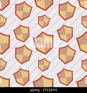 immagine vettoriale con motivo senza giunture shield Illustrazione Vettoriale