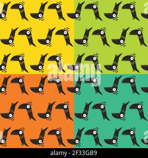 Pattern vettoriale senza giunture con uccelli Illustrazione Vettoriale