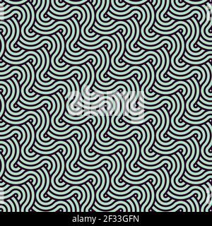 Pattern vettoriale ondulato senza giunture. Struttura moderna ed elegante con traliccio monocromatico. Geometria ripetuta per sfondo e wrapping. Grafica semplice Foto Stock