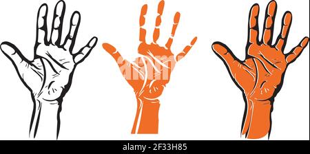 Set di mani vettoriali Illustrazione Vettoriale