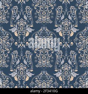 Carta da parati vintage floreale. Sfondo vettoriale senza giunture Illustrazione Vettoriale