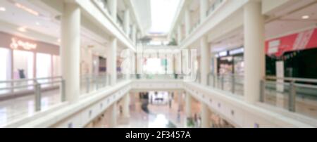 Offuscamento astratto con bokeh e defocused centro commerciale o grande magazzino per sfondo. Foto Stock