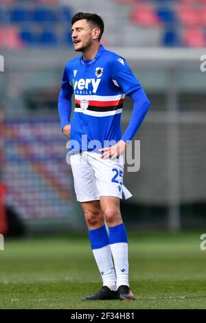 Bologna, Italia. 14 Marzo 2021. Alex Ferrari (UC Sampdoria) durante il FC di Bologna vs US Sampdoria, Serie calcistica italiana UNA partita a Bologna, Italia, Marzo 14 2021 Credit: Independent Photo Agency/Alamy Live News Foto Stock