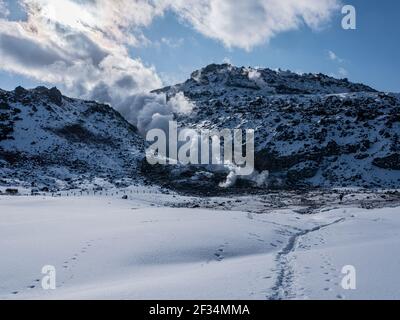 Mt. Iou, Hokkaido, Giappone Foto Stock