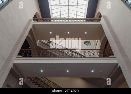 Gli showroom del Panama Canal Museum, Panama City, Panama Foto Stock