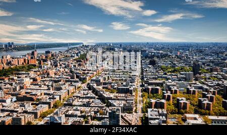 Vista aerea della Lower Manhattan a New York, USA. Foto Stock