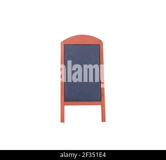 Sponda laterale in legno isolata su sfondo bianco con percorso di ritaglio. Spazio concettuale per testo, menu. Per la progettazione, senza ombre Foto Stock