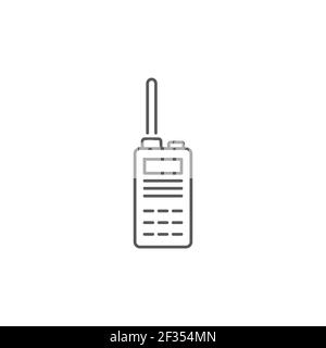 walkie talkie icona profilo stile lineare segno per il concetto di mobile e ricetrasmettitore radio web design Illustrazione Vettoriale