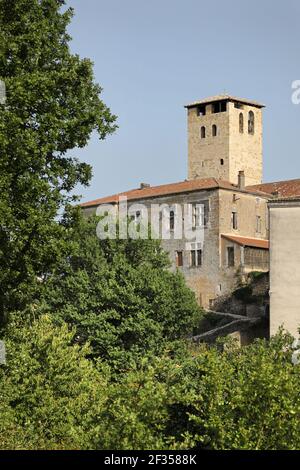 Monsempron-Libos (Francia sud-occidentale): Chiesa e Priorato di Saint-Geraud Foto Stock