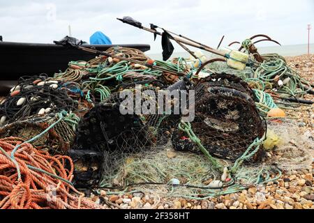 Pesca / trappole di aragosta e corde Foto Stock