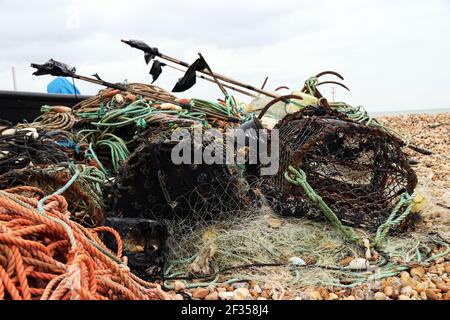 Pesca / trappole di aragosta e corde Foto Stock