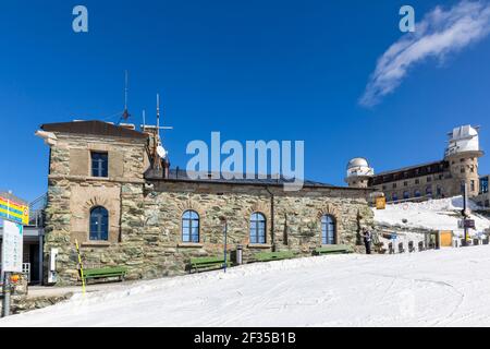 Stazione ferroviaria di Gornergrat, Cervino, Zermatt, Vallese, Svizzera Foto Stock