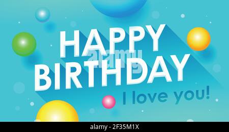 Carta di compleanno. Illustrazione vettoriale. Buon compleanno saluto tipografico design. Illustrazione Vettoriale