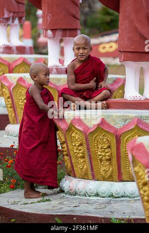 Monastero di Taung pu Lu a Mindat in Myanmar Foto Stock